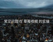 常见问题 在 草莓视频 的实操