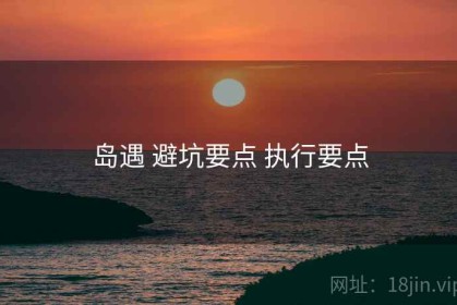 岛遇 避坑要点 执行要点