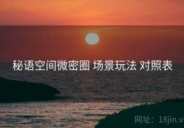 秘语空间微密圈 场景玩法 对照表