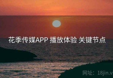 花季传媒APP 播放体验 关键节点