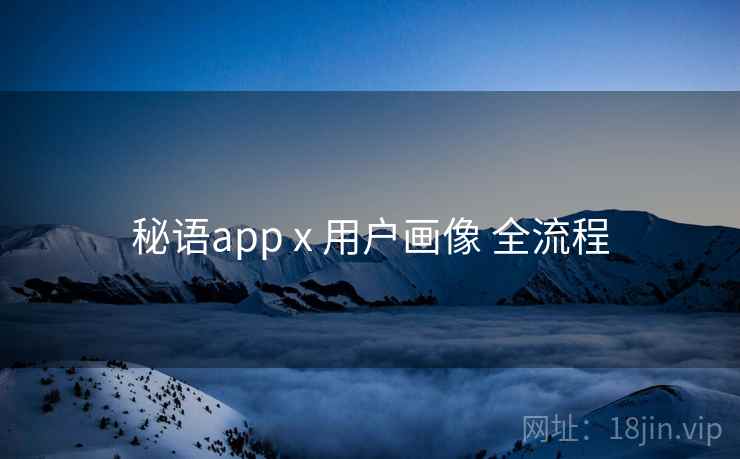 秘语app x 用户画像 全流程 秘语app x 用户画像 全流程
